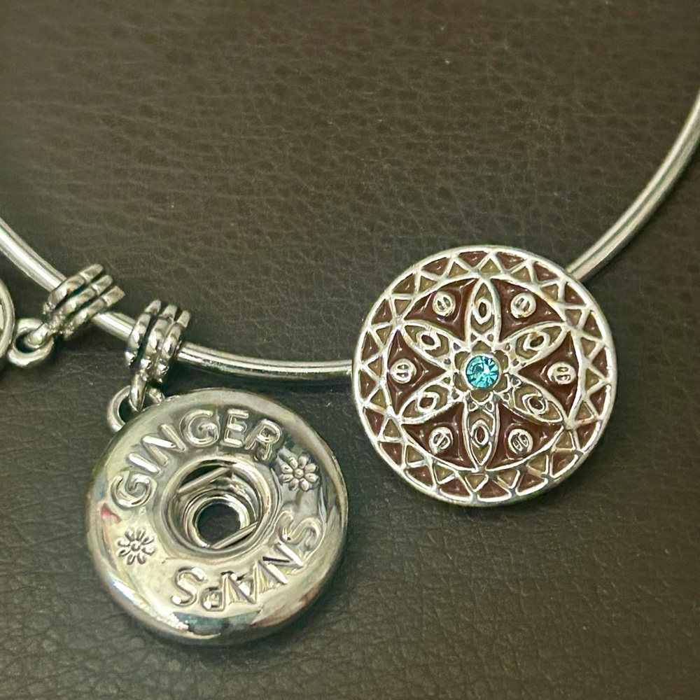 Ginger Snaps Silver Charm Bangle Bracelet - image 4